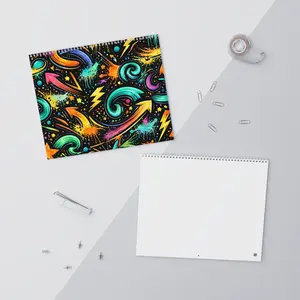 Faded Neon Minimal 2026 Wall Calendar | Monthly Grid Planner