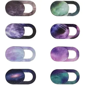 Camera Cover Slide 8 Packs,  Webcam Cover Ultra Thin Sticker  Protector fit for MacBook Pro, iMac, iPad Pro, and More Laptop or Tablet, Colorful Space