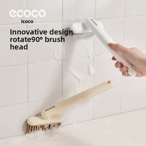 2Pcs Rotatable 90° V-Shaped Gap Cleaning Brush with Hidden Dirt Clip, Multi-Purpose Deep Crevice Scrub Brush for Bathroom Kitchen Sink Tile Grout