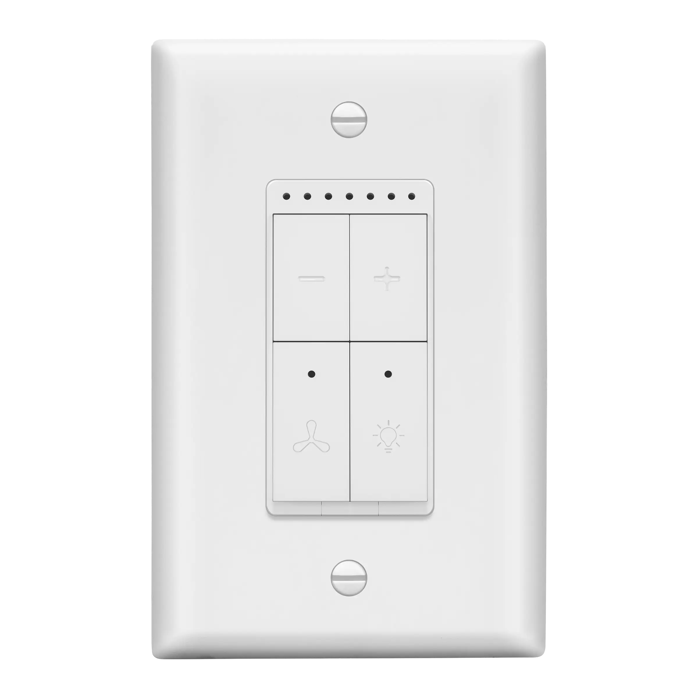 LIDER Wi-Fi Combination Dimmer and 4-Speed Fan Control Switch, Wireless Home Automation, Wi-Fi Control, Single-Pole, Wall Plate Included