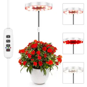 Grow Light Full   Light for Indoor , Height Adjustable Growing Lamp with Auto /Off Timer 3/9/12H, 10 Dimmable Levels, 3 Light Modes Small  Grow Light