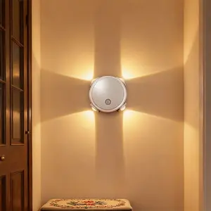 2 Piece Set 4 Head Starburst Wall Lamp, USB Rechargeable, Button Dimmable, No Drilling Installation, Bedroom Bedside Living Room Ambiance Light, Soft Eye-Friendly Glow