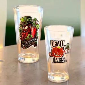 Devil Daves - 2026 Irish Pint Glass w/ 2 Stick packs & Matching Decal | 16 OZ