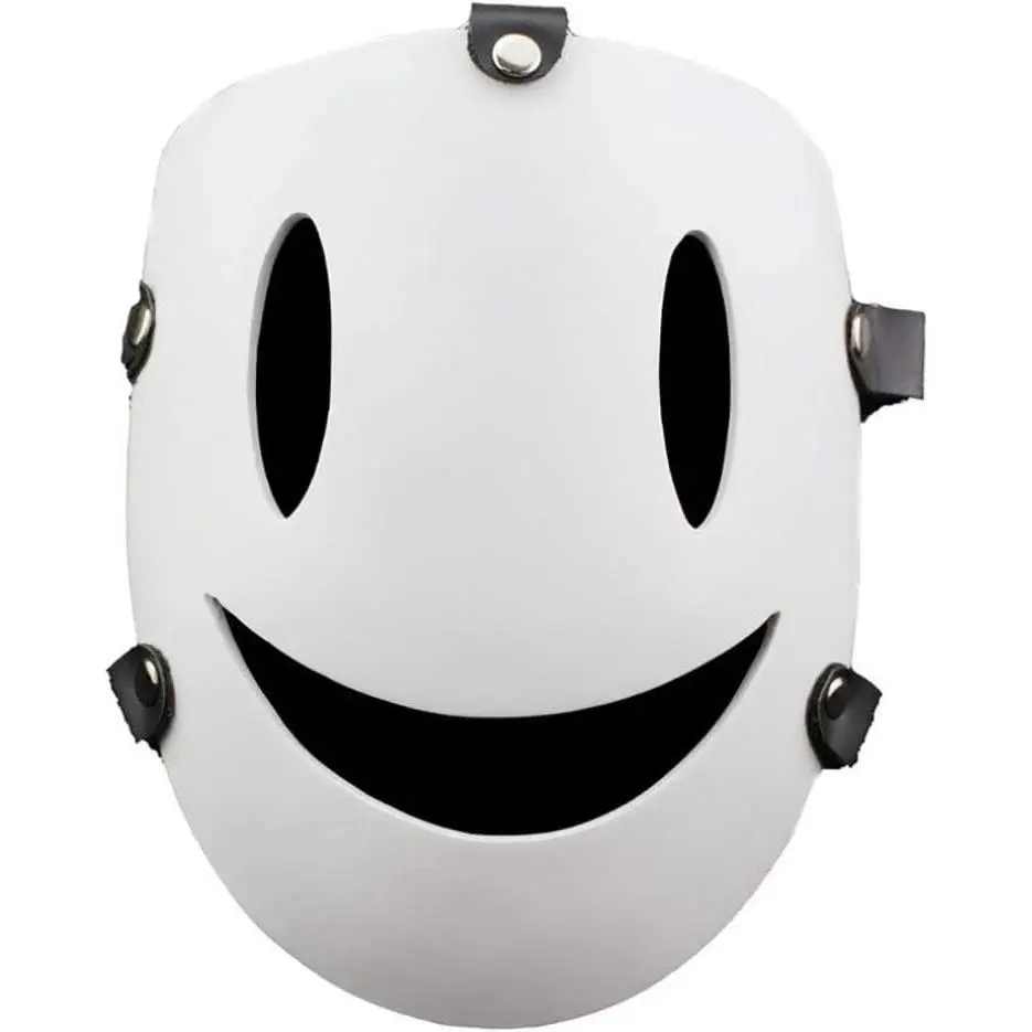 High-Rise Invasion Tenkuu Shinpan White Smile Resin Sniper Mask, 8.3in Real-Detail Design, Halloween Party Props, Birthday Party Accessories, Cosplay Item, Gift for Animation Lovers