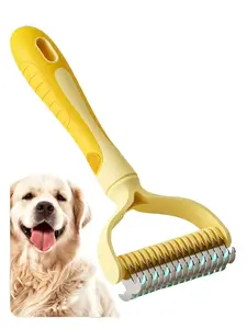 Dematting Undercoat Rake for Long-Haired Dogs - Double-Sided Pain-Free Grooming Tool for Cat Tangles, Fur Removal, Loose Hair Reduction, Pet Beauty/Hair Care & Daily Use