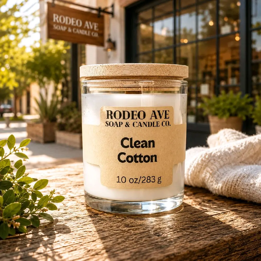 Clean Cotton Scented Candle, Long-Lasting Soy Wax Candle for Home Decoration, Bedroom Relaxation