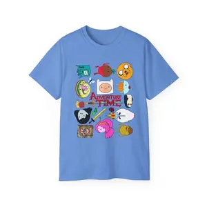 Jake The Dog Finn The Human Ice King BMO Princess Bubblegum Marceline T-Shirt, Nostalgia 2D Print T-Shirt, Cartoon Network Shirt, Gifts for Cartoon Fans #AdventureTime #CartoonNetwork #NostalgiaCore #ToonVerse #FinnAndJake #GraphicTee #StreetwearUS