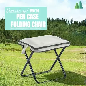 Portable Lightweight Folding Bench, Carbon Steel Tube, Fabric Seat, Easy to Use, Ideal for Outdoor Camping, Fishing, Hiking, Lightweight Foldable Stool