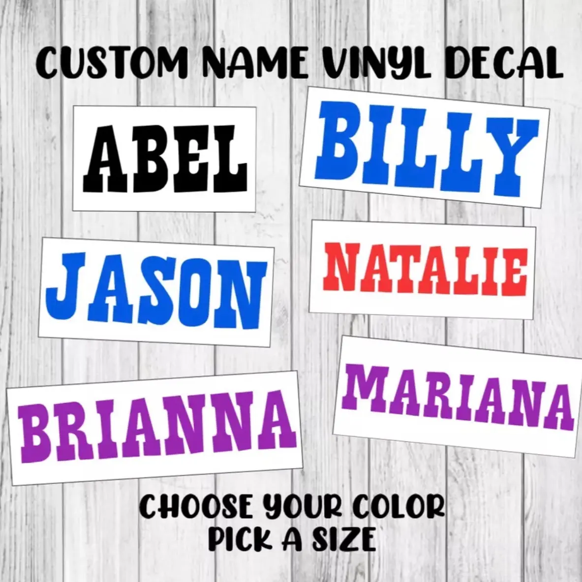 Custom Name Vinyl Decal Country Personalized Lettering Permanent Sticker Organiser, Bottles, Cups, Canister, Laptop, Luggage, Car, Truck, Window, Wall