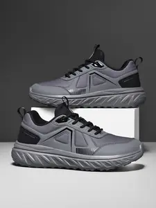 Dxsole Men's Fashion Low-Top Laced Running Shoes, Wide Head & Sole Sports Sneakers, Casual Outdoor Leisure Shoes for Daily Exercise