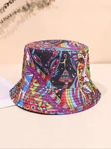 Unisex's Tie-Dye Pattern Bucket Hat, Casual Reversible Sun Hat for Men & Women, Fashion Accessories for Outdoor Beach Vacation