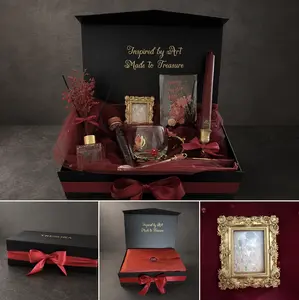 Tresora Luxury Gift Box for Women — Art-Inspired Curated Set with Reed Diffuser, Butterfly Glass, Taper Candle, Mini Gold Frame, Dried Flowers | Unique Gift for Her | Birthday, Valentine's Day, Mother's Day, Anniversary