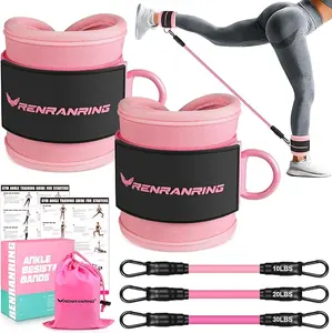 Ankle Resistance Bands for Glutes – Leg & Booty Workout Bands with Adjustable Cuffs for Home Gym & Strength Training
