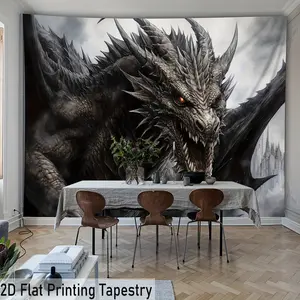 Black dragon decorative tapestry, high-quality polyester fiber tapestry, lightweight and easy to hang, suitable for indoor bedroom and living room decoration, as well as gifts for festivals, events, and birthday parties.
