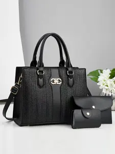 Fashion Three-Piece Retro Crossbody Handbag Set, Large Capacity Multi-Layer Bag, Stylish Design, Perfect for Travel and Shopping