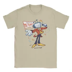 Vintage “It’s TV Time!!” Mr. Tenna Deltarune T-Shirt – Men’s 100% Cotton Short Sleeve Tee, Retro Round-Neck Gamer Shirt