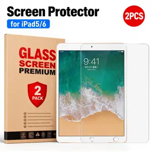 2-Pack iPad Screen Protector Film for iPad 5/6/air 2 9.7 Inch, High-Definition Tempered Glass, Bubble-Free, Scratch Resistant, Easy Install