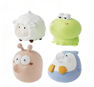 Cute Bubble-Blowing Animal Squishy Fidget Toy – Soft Silicone Stress Relief Toy for Kids & Adults (Frog/Lamb/Penguin/Snail) Ball Jelly Slow-Response Vibrant asmr