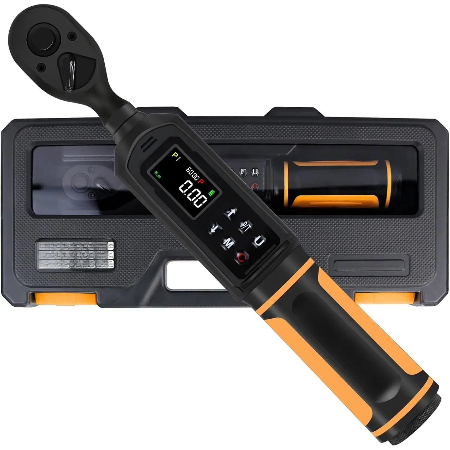 Digital Torque Wrench 3/8" Drive, 0.66-44.29Ft.lbs/0.9-60Nm Range, Electric Torque Wrench with  Direction Ratchet, +-1% Accuracy with Vibration, Buzzer and LED Alert
