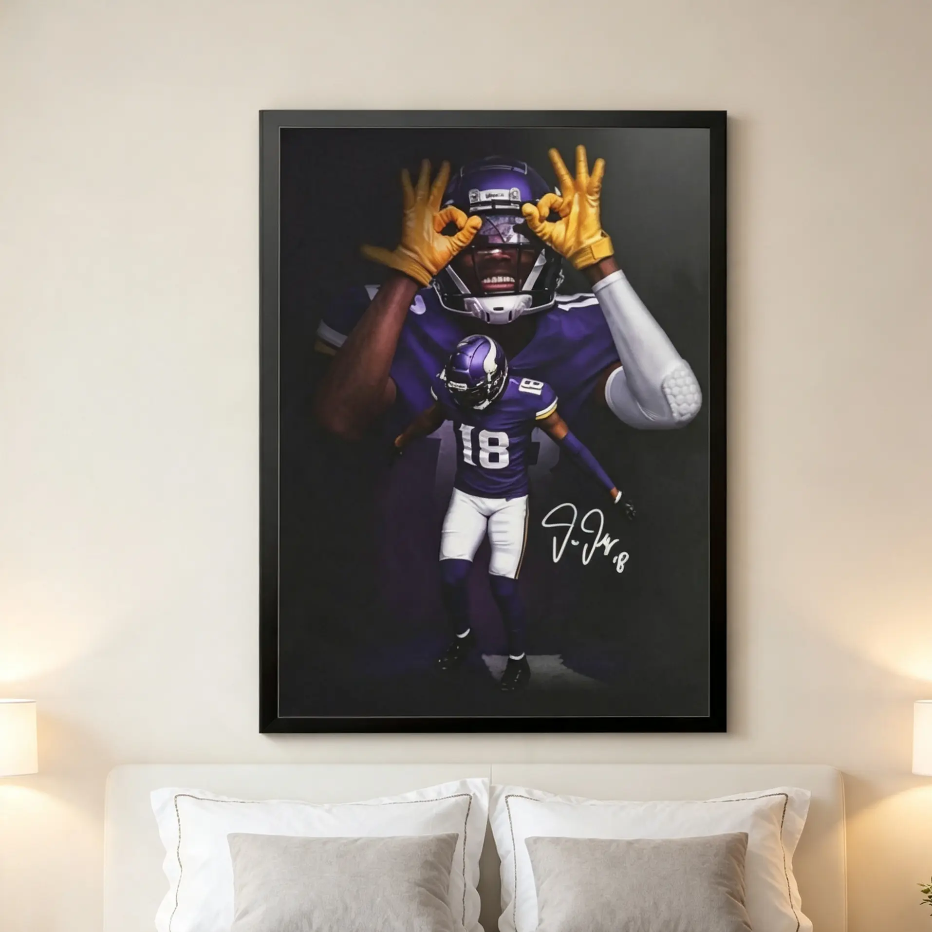 Sports Poster Justin Jefferson Canvas Poster Wall Art Decoration Printed Artwork Living Room Bedroom Decor, Wall Decoration