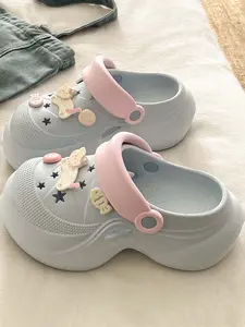 Cute Cat & Fish Clogs Slippers - Kawaii Pastel Charms, Ultra Height Boost, Soft Non-slip Sole, DIY Friendly, Perfect for Summer Casual & School Outfits!