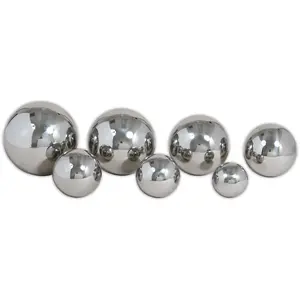212 MAIN Multi-Size Stainless Steel Sensory Dog Balls (1.9"-4", Up to 3 lbs) - Reflective, Sound-Making, Lightweight Rolling, Mirror Finish Durable Interactive Toy with Different Contents for Kids' Engaging Play, Pet Supply Accessory