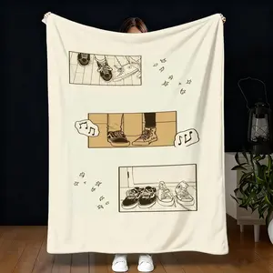 Heartstopper Theme Flannel Blanket, Soft Warm Sofa Bed Balcony Throw, Perfect Gift for Daily Rest, Multi-Scene Home Decor Practical Present