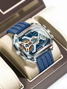 Men's Business Fashion Digital Quartz Watch, Casual Trendy Digital Watch with Luminous Dial, Fashionable Watch for Daily & Business Decoration, Luminous Analog Watch, Business Fashion Watches