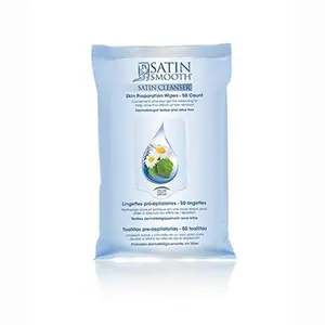 SATIN SMOOTH SATIN CLEANSER SKIN PREPARATION WIPES 50CT