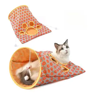 Durable Interactive Peephole Pet Tunnel Collapsible Crinkle Cat Toys Indoor Cat Playhouse Kitten Exercise Hideout Small Animal Tunnel Cat Accessory Toys For Pets Toy Cat toy