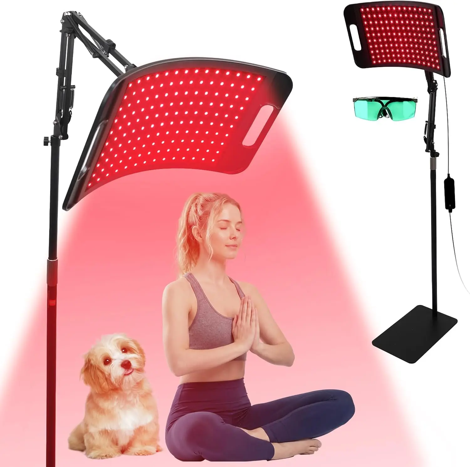 Red Light Therapy LED Panel with Adjustable 180° Stand - 660nm & 850nm Deep IR Treatment, 3-in-1 LED Beads for Face & Body, USB-C Charging, Healthcare Beauty Tool for Pain Relief & Skin Health, Birthday/Anniversary Gift