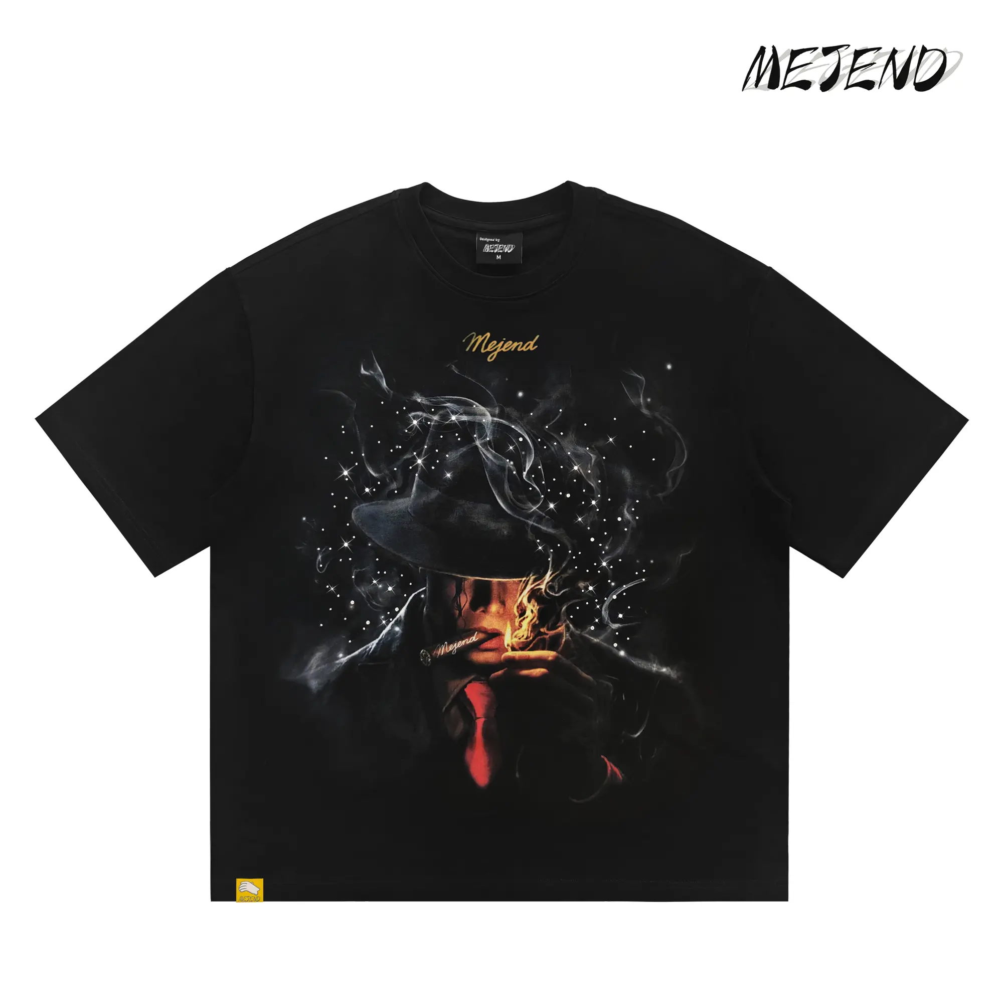 MeJend Rhinestone Graphic T-Shirt, Unisex Streetwear Tee, Vintage Casual Style, Sparkly Design Short Sleeve Top