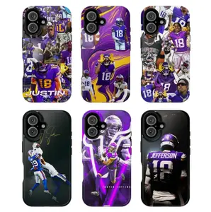 Justin Jefferson Phone Case, Case Cover Compatible With iPhone 17 16 15 14 13 12 11 Pro Max X XS, Galaxy S25 S24 S23 S22 Ultra