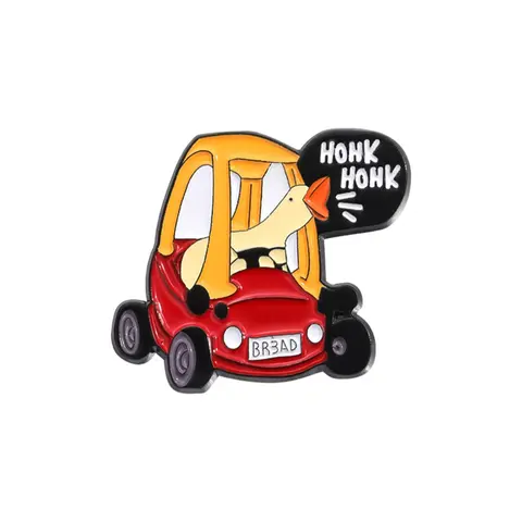 Summer Cartoon Car Design Brooch Pin, Cute Letter Pattern Badge, Enamel Pin Suitable for Hats Decoration Fixed Buckle, Casual Alloy Jewelry for Men & Women