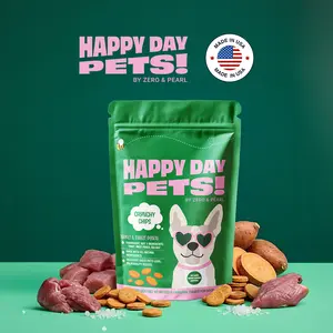 Happy Day Pets Turkey Chips Grain-Free Dog Treats - Turkey, Sweet Potato & Sea Salt, Crunchy, Healthy, High-Protein, Natural Ingredients, Ideal for Training & Daily Use