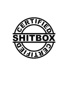 certified shitbox car decals 3 inch vinyl stickers