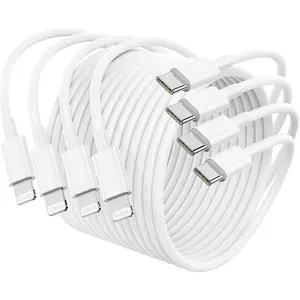 SANPRIO 4Pack USB C to Lightning Cable 6FT Ultra Durable High-Quality Copper Wire Fast Charging Cord for iPhone 14 13 12 11 Pro 11 XS MAX XR 8 7 6s Plus Original Charger Cable - Electronic