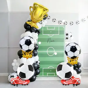 5pcs Football Championship Trophy Balloon Set, Balloon Arch Set, Includes Cup Balloons, Soccer Shoe Balloons, Birthday Party Decorations, Football Party Supplies