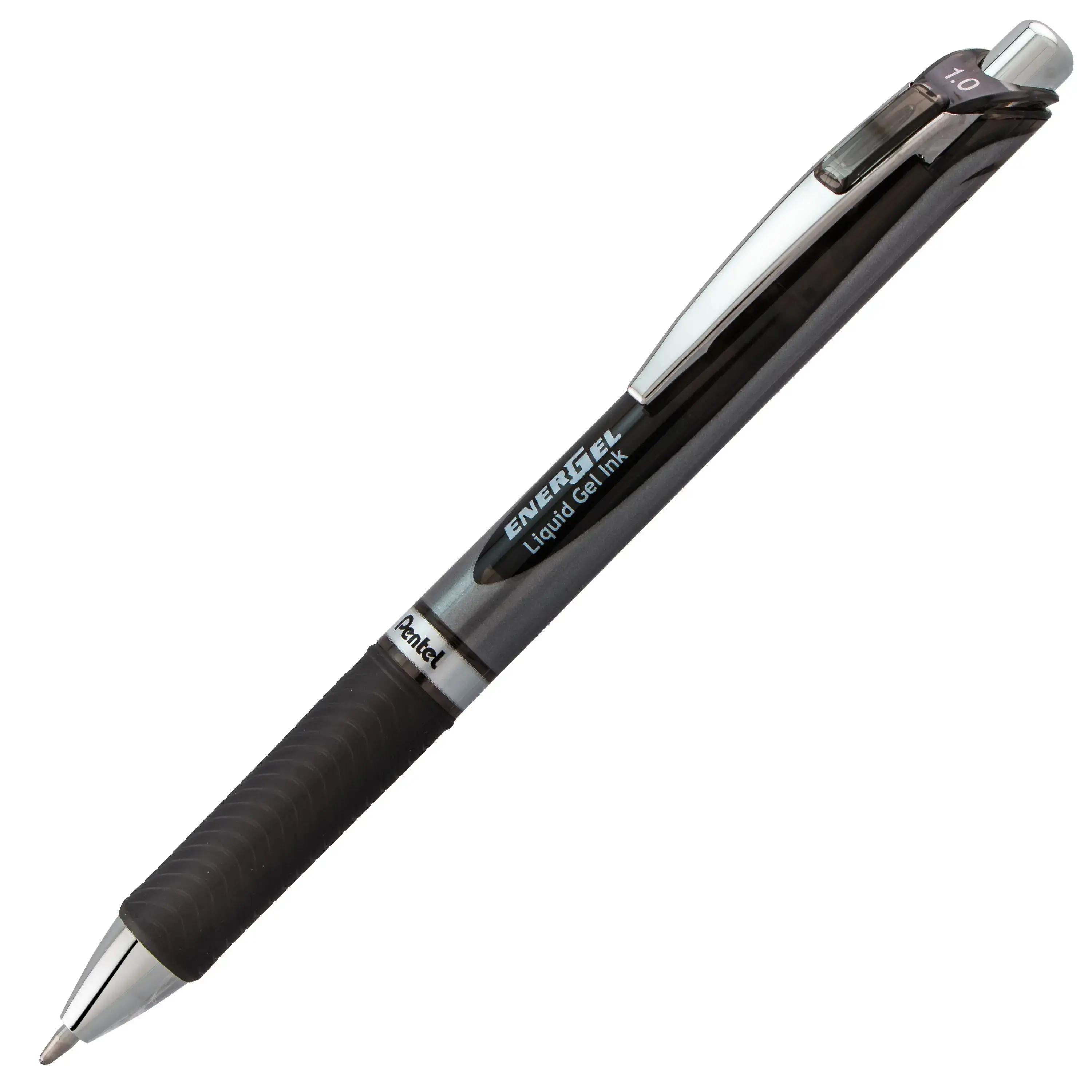 Pentel EnerGel RTX Retractable Black Liquid Gel Pen, 1.0mm Bold Line, Smooth Writing, Textured Grip, All Seasons Use for Bold Expression