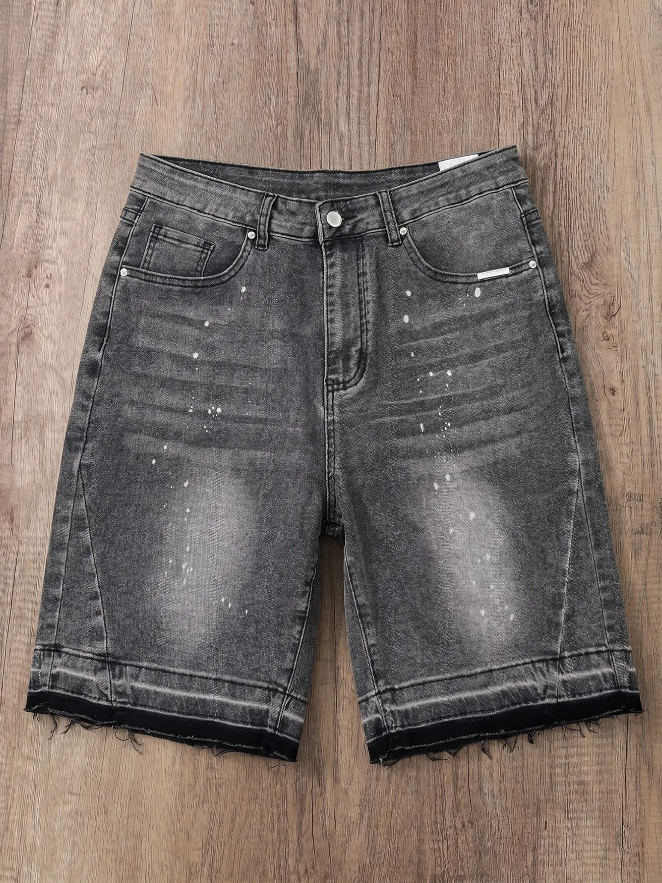 Micro Flare Denim Casual Shorts, Basic Ripped Adjustable Elastic Waist Jeans, Cotton Mid-Length Pocketed Shorts, Streetwear Y2K Fashion, Summer, Fit, Bottom