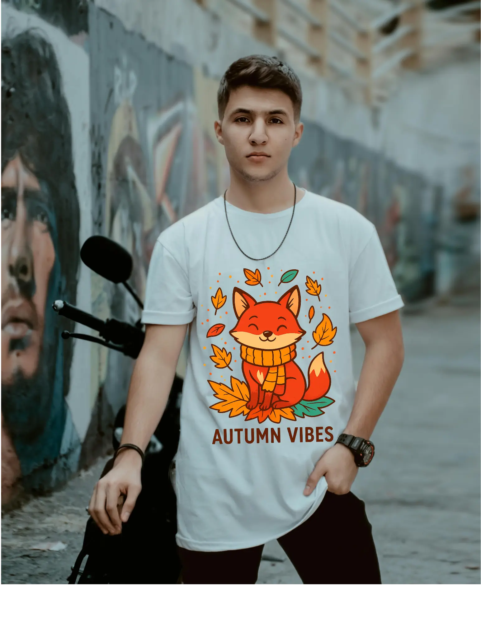 Zorro en Autumn Medium T-Shirt with Autumn Vibes Design for Fans