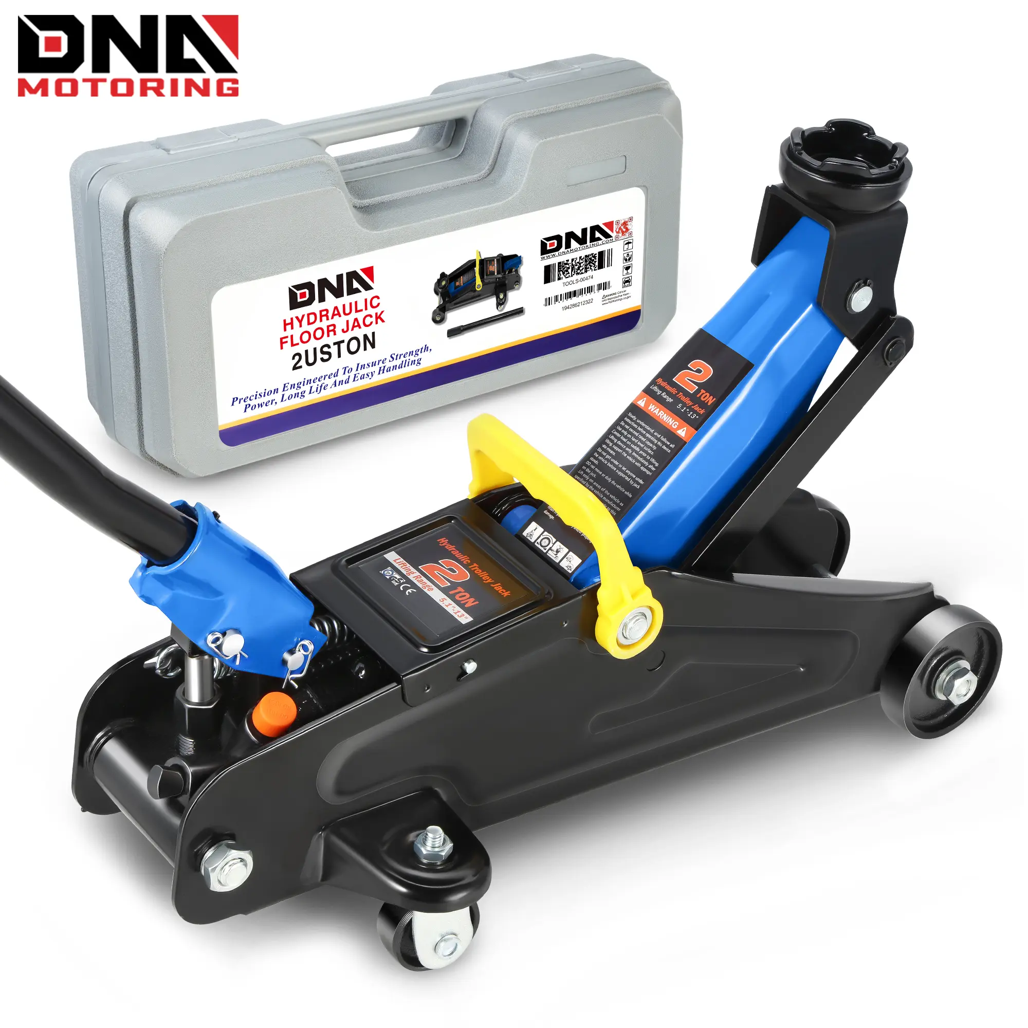 Low Profile Hydraulic Trolley Service/Floor Jack, 2-3 Ton (4000-6000 lbs) Capacity, Lifting Range 5.1"-13" & 3"-20", Blue