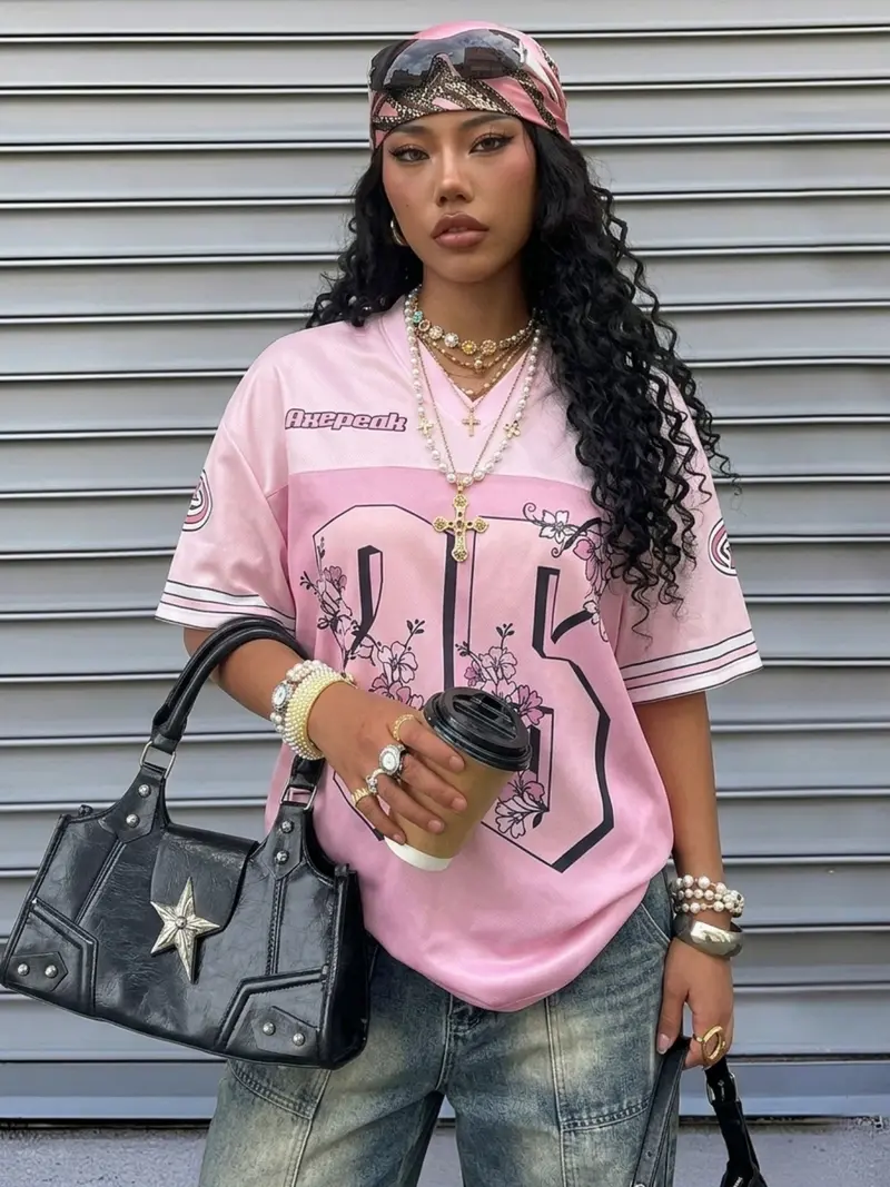 cheryse angel print jersey top - TikTok Shop