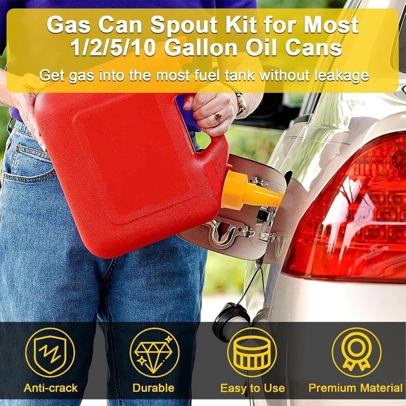 5 kit Yellow Gas Can Spout Replacement, Gas Can Nozzle, Flexible Pour Nozzle Suitable for Most 1/2/5/10 Gal Oil Cans, Fuel Can Spout Replacement with SCEPTER, MIDWEST, AMERI-CAN, PLASTIC EAGLE PG5 & KP SERIES