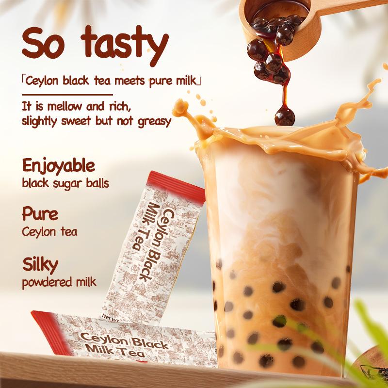 Homemade Boba Milk Tea Kit 6 Servings Authentic Taiwanese Bubble Pearl Milk Tea with Brown Sugar Tapioca Ready in Under One Minute Gluten-Free Vegetarian-Friendly Beverage Drinks