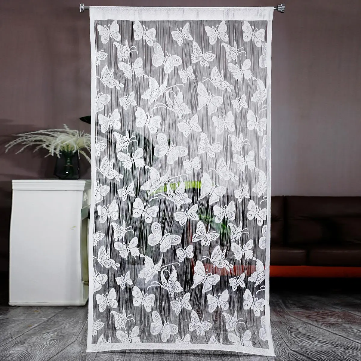 Butterfly Pattern Door Curtain, 1 Count Line Curtain, Mesh Partition Curtain for Bedroom Living Room Home Decor, Home Decoration Curtain, Net Curtain Window, Curtains and Nettings, Home Decorative Curtain
