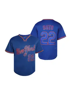 Men's Blue Embroidered Baseball Jacket, Letter Embroidery Design, Breathable Sweat-Absorbing Button-Up, Short Sleeve Shirt