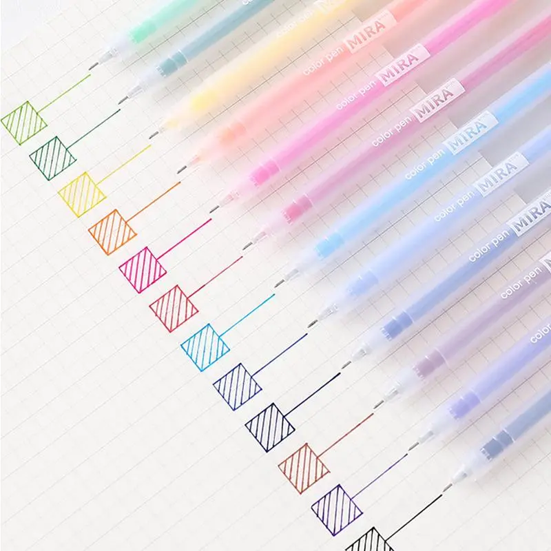 12pcs 0.5mm Gel Pen, Art Pens, Simple Multi-purpose Art Craft Drawing Painting Pen For Student, Office, School, Paint Pens Set