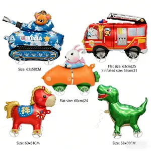 10 Pack Pet Walking Balloons with Air Inflator | Cute Animal Themed Party Supplies