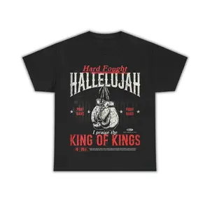 Warrior's Praise' Heavyweight T-Shirt, Casual Crew Neck Shirt, Retro Gym T-Shirt, Boxing Tee, Gift for Men
